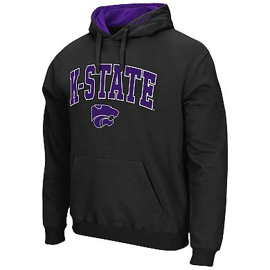 Men's Colosseum Black Kansas State Wildcats Arch & Logo 3.0 Pullover Hoodie