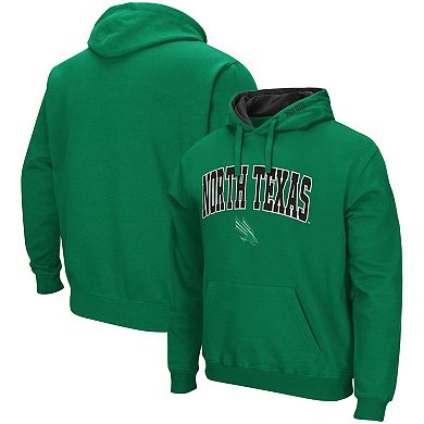 Men's Colosseum Kelly Green North Texas Mean Green Arch and Logo Pullover Hoodie