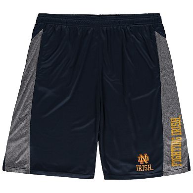 Men's Navy Notre Dame Fighting Irish Big & Tall Textured Shorts