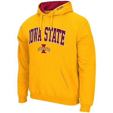 Men's Colosseum Gold Iowa State Cyclones Arch & Logo 3.0 Pullover Hoodie
