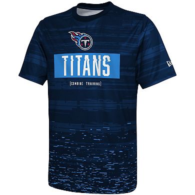 Men's New Era Navy Tennessee Titans Combine Authentic Sweep T-Shirt