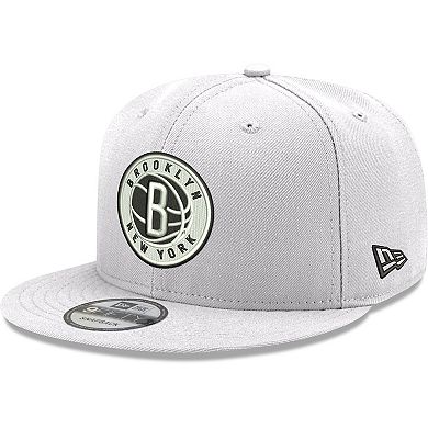 Men's New Era White Brooklyn Nets Color Pop 9FIFTY Snapback Hat