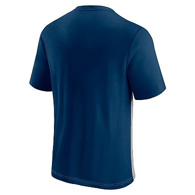 Men's Fanatics Branded Navy/Heathered Gray Chicago Bears Throwback Colorblock T-Shirt