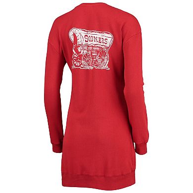 Women's Gameday Couture Crimson Oklahoma Sooners 2-Hit Sweatshirt Mini Dress