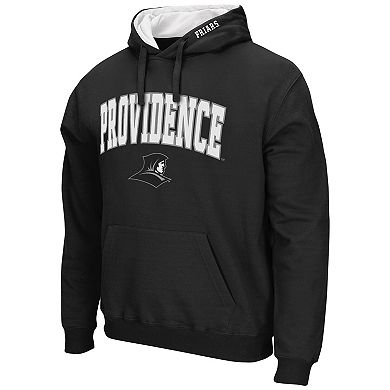 Men's Colosseum Black Providence Friars Arch and Logo Pullover Hoodie