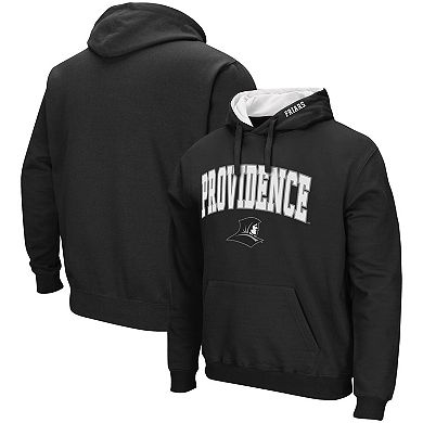 Men's Colosseum Black Providence Friars Arch and Logo Pullover Hoodie