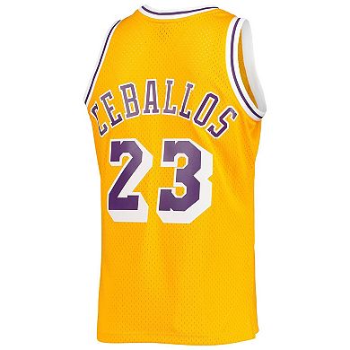 Men's Mitchell & Ness Cedric Ceballos Gold Los Angeles Lakers 1994-95 Hardwood Classics Swingman Jersey