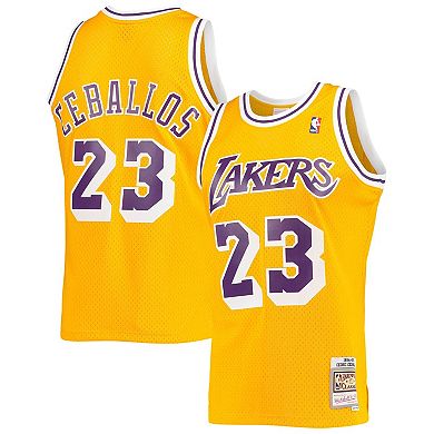 Men's Mitchell & Ness Cedric Ceballos Gold Los Angeles Lakers 1994-95 Hardwood Classics Swingman Jersey