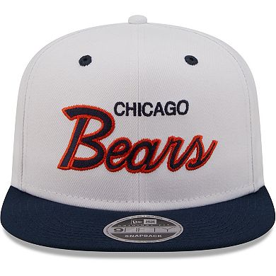 Men's New Era White/Navy Chicago Bears Sparky Original 9FIFTY Snapback Hat