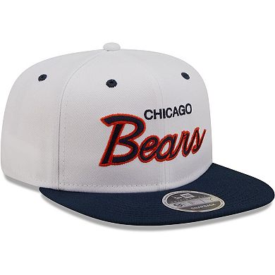 Men's New Era White/Navy Chicago Bears Sparky Original 9FIFTY Snapback Hat