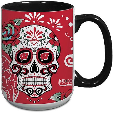 Wisconsin Badgers 15oz. Java Dia de los Muertos Mug