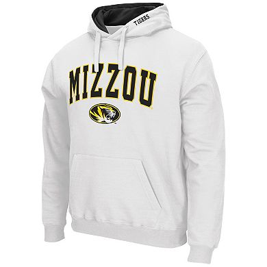 Men's Colosseum White Missouri Tigers Arch & Logo 3.0 Pullover Hoodie