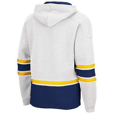Men's Colosseum White Michigan Wolverines Lace Up 3.0 Pullover Hoodie