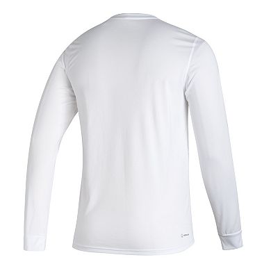 Men's adidas White Miami Hurricanes Touchdown Ring Creator Long Sleeve T-Shirt