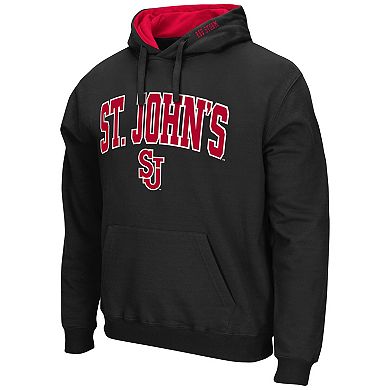 Men's Colosseum Black St. Johns Red Storm Arch and Logo Pullover Hoodie