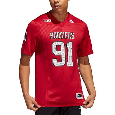 Men's adidas #91 Crimson Indiana Hoosiers Premier Strategy Jersey