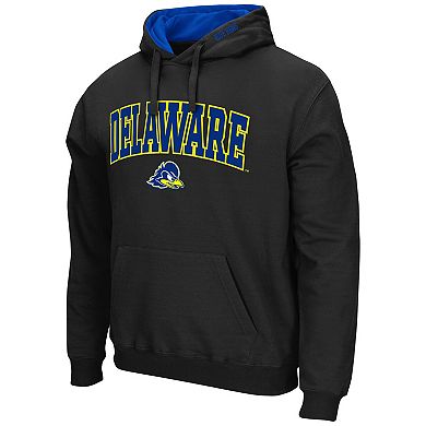 Men's Colosseum Black Delaware Fightin' Blue Hens Arch and Logo Pullover Hoodie