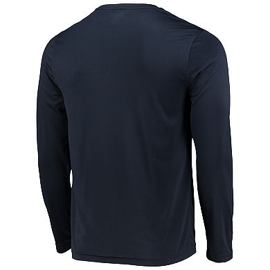 Men's Champion Navy Auburn Tigers Wordmark Slash Long Sleeve T-Shirt