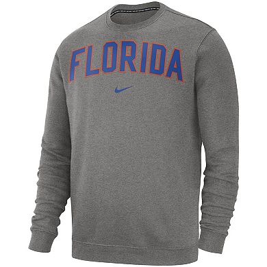 Men's Nike Heather Gray Florida Gators Club Fleece Sweatshirt