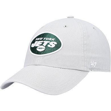 Men's '47 Gray New York Jets Clean Up Adjustable Hat