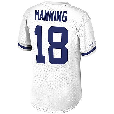 Men's Mitchell & Ness Peyton Manning White Indianapolis Colts Retired Player Name & Number Mesh Top