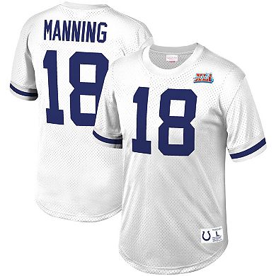 Men's Mitchell & Ness Peyton Manning White Indianapolis Colts Retired Player Name & Number Mesh Top