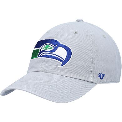 Men's '47 Gray Seattle Seahawks Legacy Clean Up Adjustable Hat