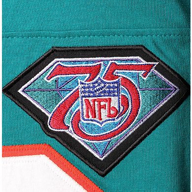 Men's Mitchell & Ness Dan Marino Aqua Miami Dolphins Throwback Retired Player Name & Number Long Sleeve Top