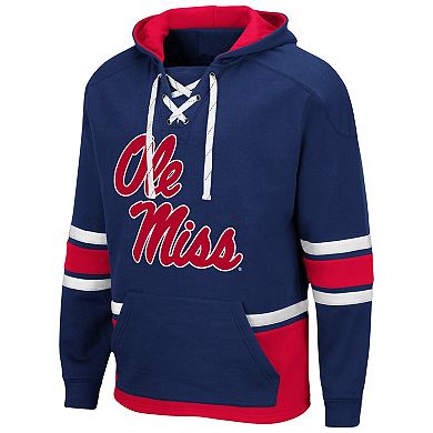 Men's Colosseum Navy Ole Miss Rebels Lace Up 3.0 Pullover Hoodie