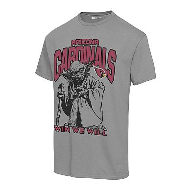 Unisex Junk Food Graphite Arizona Cardinals Disney Star Wars Yoda Win We Will T-Shirt