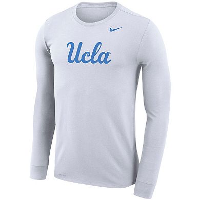 Men's Nike White UCLA Bruins School Logo Legend Performance Long Sleeve T-Shirt