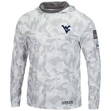 Men's Colosseum Arctic Camo West Virginia Mountaineers OHT Military Appreciation Long Sleeve Hoodie Top