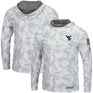 Men's Colosseum Arctic Camo West Virginia Mountaineers OHT Military Appreciation Long Sleeve Hoodie Top