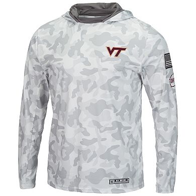 Men's Colosseum Arctic Camo Virginia Tech Hokies OHT Military Appreciation Long Sleeve Hoodie Top
