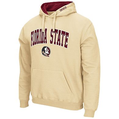 Men's Colosseum Gold Florida State Seminoles Arch & Logo 3.0 Pullover Hoodie