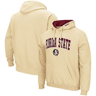 Men's Colosseum Gold Florida State Seminoles Arch & Logo 3.0 Pullover Hoodie