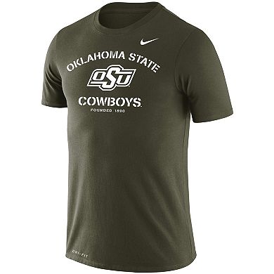 Men's Nike Olive Oklahoma State Cowboys Stencil Arch Performance T-Shirt