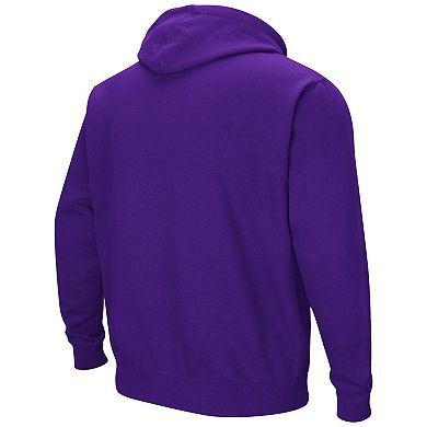 Men's Colosseum Purple James Madison Dukes Arch and Logo Pullover Hoodie