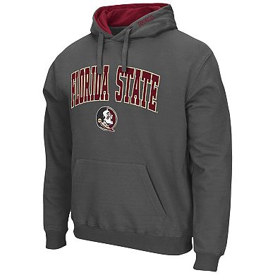 Men's Colosseum Charcoal Florida State Seminoles Arch & Logo 3.0 Pullover Hoodie