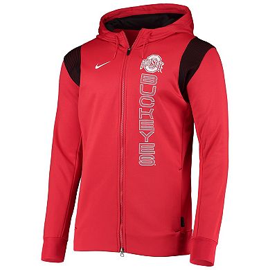 Men's Nike Scarlet Ohio State Buckeyes 2021 Sideline Performance Full-Zip Hoodie