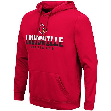 Men's Colosseum Red Louisville Cardinals Lantern Pullover Hoodie