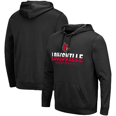 Men's Colosseum Black Louisville Cardinals Lantern Pullover Hoodie