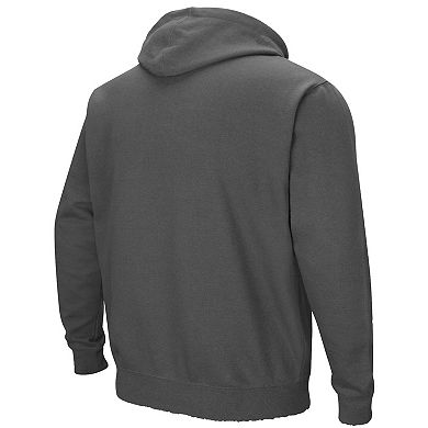 Men's Colosseum Charcoal Indiana Hoosiers Arch & Logo 3.0 Pullover Hoodie