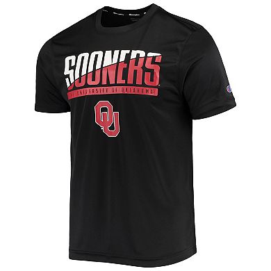 Men's Champion Black Oklahoma Sooners Wordmark Slash T-Shirt