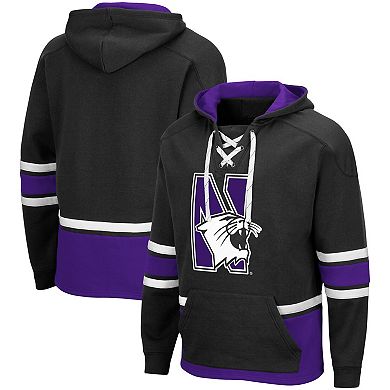 Men's Colosseum Black Northwestern Wildcats Lace Up 3.0 Pullover Hoodie
