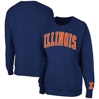 Women's Colosseum Navy Illinois Fighting Illini Campanile Pullover Sweatshirt