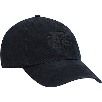 Men's '47 Black Kansas City Chiefs Team Tonal Clean Up Adjustable Hat