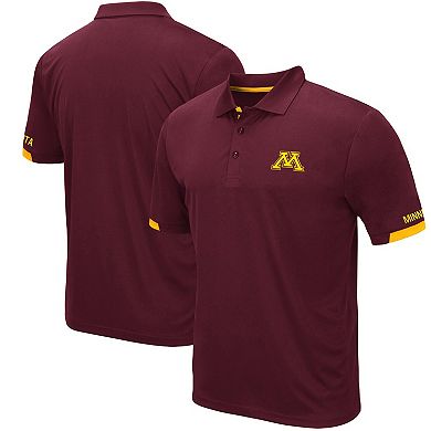 Men's Colosseum Maroon Minnesota Golden Gophers Logo Santry Polo