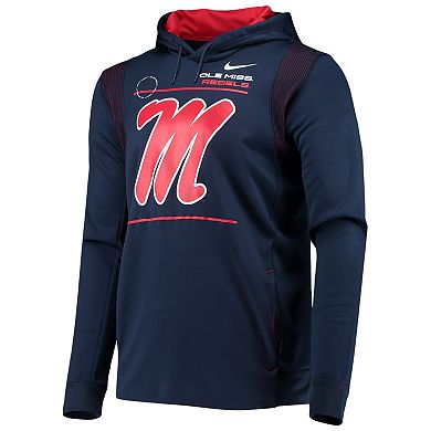 Men's Nike Navy Ole Miss Rebels 2021 Team Sideline Performance Pullover Hoodie