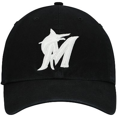 Men's '47 Black Miami Marlins Challenger Adjustable Hat